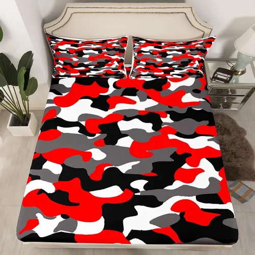Vista 29 de Erosebridal Juego de ropa de cama de camuflaje para niños, sábanas de camuflaje militar, tamaño individual para adolescentes, jóvenes, adultos