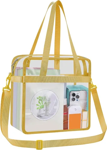 Vista 23 de USPECLARE Clear Tote Bag for Stadium Events, 12x6x12 Transparent Stadium Bag for Work, Sports Games,Gym，Concerts
