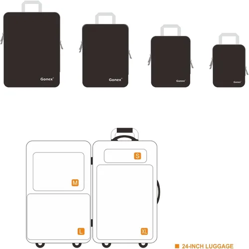 Vista 7 de Gonex Cubitos de embalaje de compresión, 3 unids4 unidades, expansibles, bolsas de equipaje de viaje, organizadores