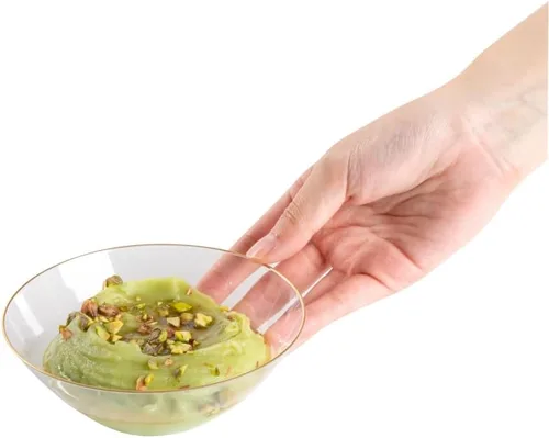 Vista 16 de Restaurantware Moderna - Cuencos de plástico de 6 onzas, 20 cuencos de ensalada desechables duraderos – Cuencos de plástico transparente resistentes