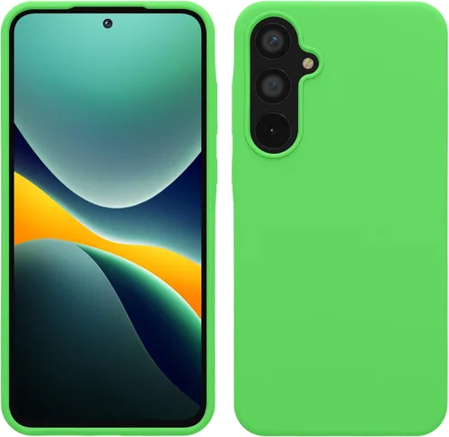 Vista 216 de kwmobile Funda Compatible con Samsung Galaxy A14 5G - Funda de teléfono de TPU y silicona con acabado suave - Verde Lima