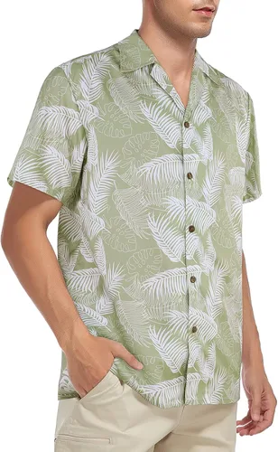 Vista 5 de American Trends Camisa hawaiana para hombre, camisas casuales de playa con botones, camisas tropicales de manga corta para hombre