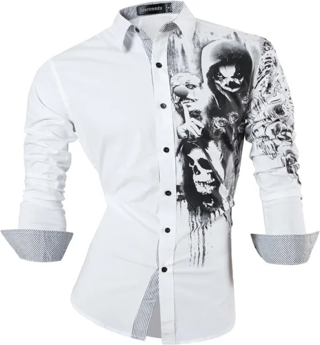 Vista 114 de JZS041, camisa de vestir de manga larga para hombre