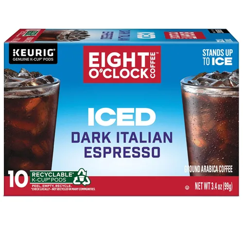 Vista 9 de Eight O'Clock Coffee ICED Dark Italian, Keurig - Cápsulas K-Cup de una sola porción, café helado tostado oscuro, 60 unidades (6 paquetes de 10)