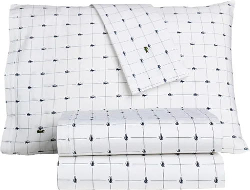 Vista 10 de Lacoste Slice - Juego de sábanas de percal 100 % algodón, 3 piezas – Fresco, marcado, mate y duradero, certificado Oeko-Tex – Estampado, Rosa Rosa