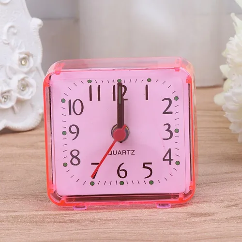 Vista 6 de Reloj despertador cuadrado compacto aumento de repetición, accesorio para suministros de despertador de oficina en casa, reloj de pared, silencioso