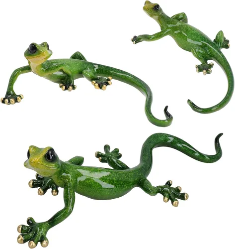 Vista 17 de AB Tools Blue Gecko Lizard Resina Cobertizo de pared Escultura Decoración Estatua Pequeña Casa Ornamento
