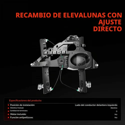 Vista 3 de A-Premium Elevalunas Eléctrico Delantero Lado Del Conductor Sin Motor