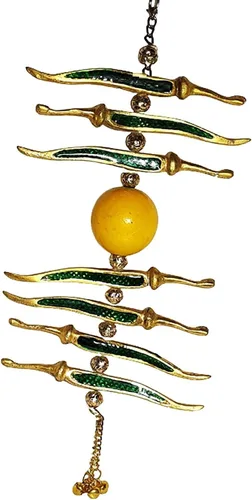 Vista 2 de Vastu - Adorno metálico de Nimbu Mirchi Buri Nazar para el mal de ojo, adorno de regalo de talismán de buena suerte, protección de negatividad