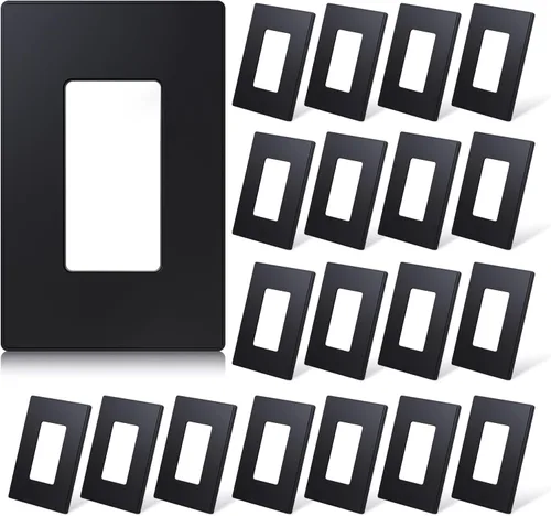 Vista 43 de ELEGRP Placas decorativas de pared sin tornillos, de tamaño mediano, cubierta termoplástica irrompible para interruptor de salida de receptáculo