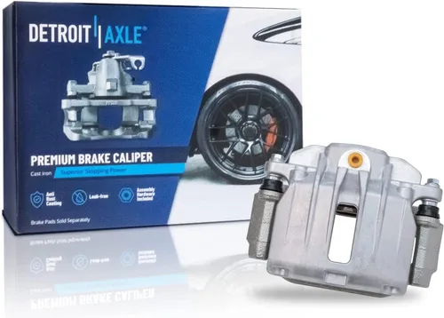 Vista 3 de Detroit Axle – Pinza de freno del lado del pasajero trasero + pastillas de freno de reemplazo para Silverado Sierra 1500 Tahoe Yukon Astro Deville