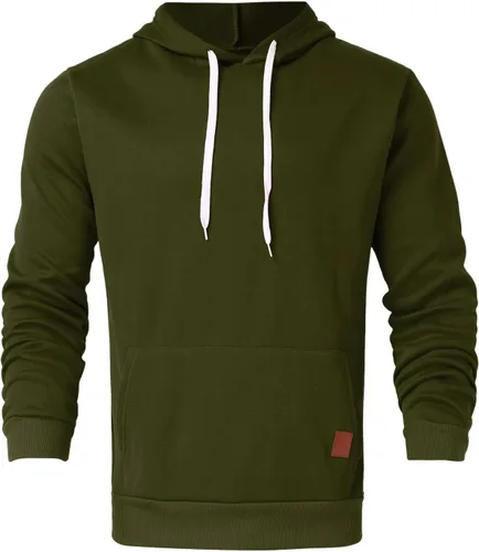 Vista 3 de Men's Hooded Shirts Long Sleeve Lightweight Novelty Tops with Hood Athletic Stylish Regular Fit Pullover