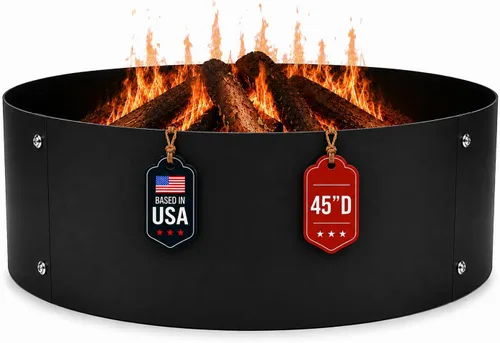 Vista 11 de FEBTECH - Anillo de fuego de 36 pulgadas para hoguera exterior - Sin parte inferior de 0.079 in de acero al carbono recubierto de polvo portátil