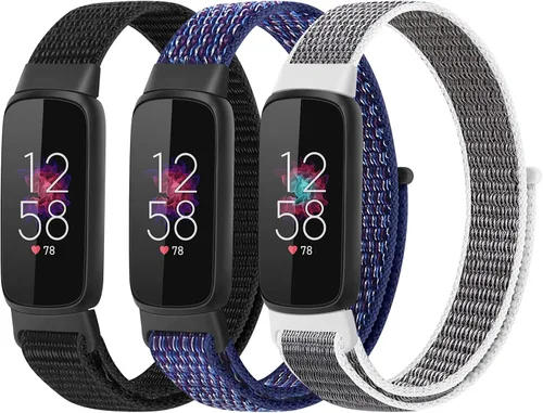 Vista 15 de Correas de nailon compatibles con correas Fitbit Luxe, correas deportivas de tela transpirable ajustable Solo Loop, pulsera de repuesto suave