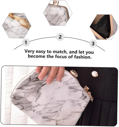 Vista 3 de VALICLUD 1 bolso de noche de lujo marmoleado elegante y embrague para mujeres para fiestas, bodas, bailes de graduación y eventos formales