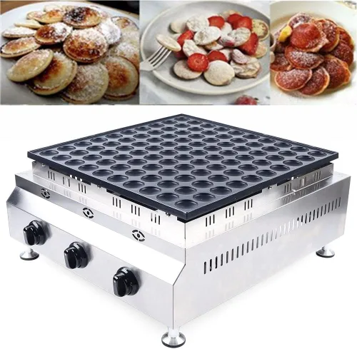 Vista 7 de Mini máquina para hacer panqueques holandeses de 100 agujeros, antiadherente de gas LPG Takoyaki, 110 V 1600 W, máquina para hacer gofres