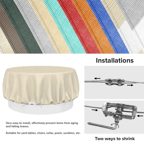 Vista 50 de Fundas para muebles de patio, impermeables, resistentes a los rayos UV, resistentes a los rayos UV, para exteriores, mesa redonda y rectangular