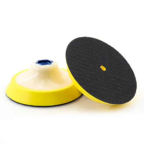 Vista 4 de Almohadilla de respaldo giratoria de gancho y bucle de 4 pulgadas con rosca de 5/8 "-11 para lijado/pulido almohadillas de amoladora angular
