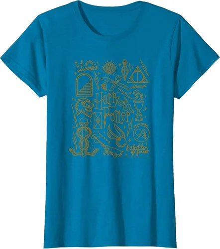 Vista 47 de Harry Potter Deathly Hallows 2 Icon Collage Poster T-Shirt Baby Blue