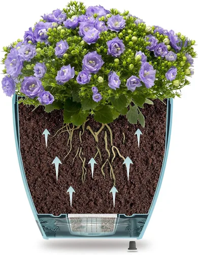 Vista 4 de DECOPOTS - Maceta de riego automático - Maceta decorativa para interiores con cartucho de drenaje e indicador de nivel de agua