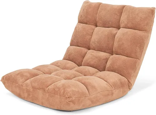 Vista 11 de KOMFOTT Silla de suelo ajustable de 14 posiciones con soporte trasero, sofá plegable acolchado para juegos para lectura, meditación, sala de estar