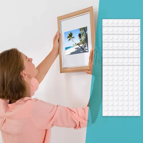 Vista 4 de Pegatinas adhesivas de masilla transparente de doble cara sin rastro, extraíbles reutilizables, transparentes, sin rastros, calcomanías adhesivas