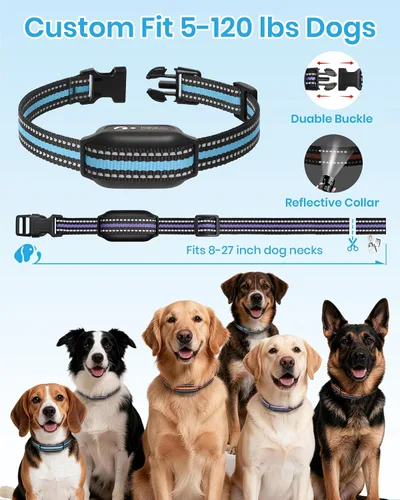 Vista 8 de Collar de entrenamiento para perros sin golpes con control remoto