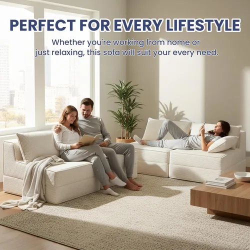 Vista 3 de Sofá cama convertible, sofá biplaza plegable con almohada, sofá cama plegable con soporte para la espalda, silla portátil, cómodo sofá de piso