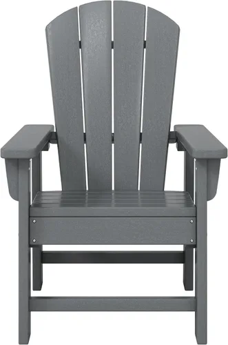 Vista 12 de WestinTrends Malibu Kids - Silla de patio de plástico HDPE Adirondack para exteriores, color negro