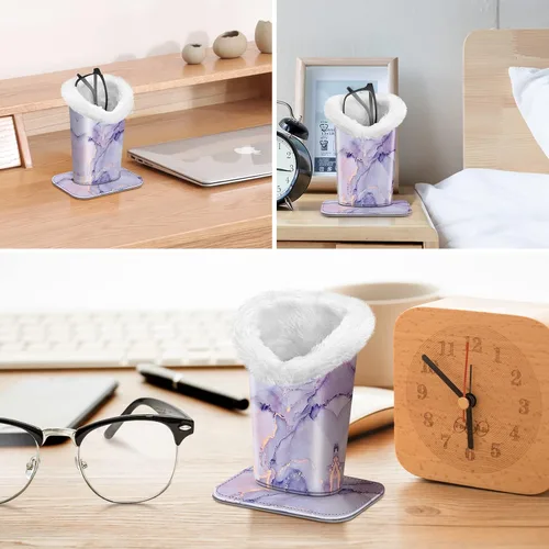 Vista 170 de Fintie Soporte para anteojos forrado de felpa con base magnética, estuche de cuero vegano prémium para lentes