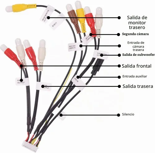 Vista 4 de Xtenzi Arnés de montaje de cable RCA para automóvil compatible con Pioneer DMH CDP1888, CDP1889 - XT91911