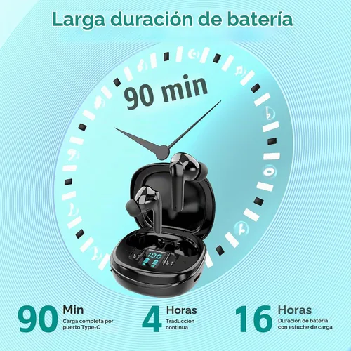 Vista 8 de Funnywhale Traductor de idiomas Auriculares Traducción bidireccional en tiempo real en 134 idiomas, Auriculares de traductor