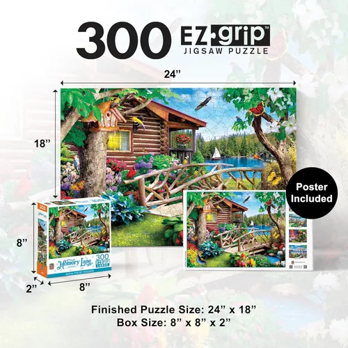 Vista 2 de MasterPieces - Rompecabezas de 300 piezas, formas grandes de agarre EZ, cruce de cabina, diversión para adultos, personas mayores, familia, niños