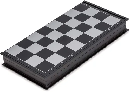 Vista 9 de Yellow Mountain Imports Juego de mesa grande 2 en 1 magnético de viaje para ajedrez y damas - 14 pulgadas - Juego de mesa plegable, portátil