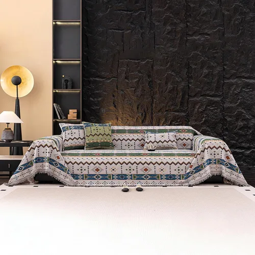 Vista 34 de STACYPIK Jacqurad - Fundas de sofá reversibles y duraderas para mascotas, fundas de sofá geométricas con orejas de trigo, protector de muebles gris