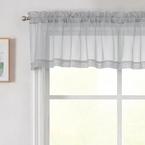 Vista 273 de 2 paneles de cortinas traslúcidas blancas para dormitorio, sala de estar, 96 pulgadas de largo, modernas, suaves, ligeras, con bolsillo para barra