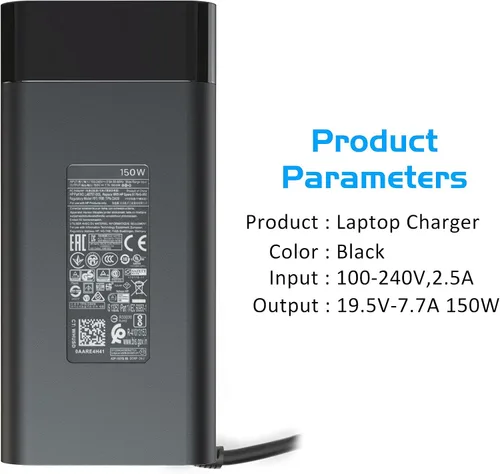 Vista 7 de Cargador de CA de 150 W compatible con HP Zbook 15 16 17 15u 15v G3 G4 G5 G6 G7 G8 G9 ZBook Studio Firefly 15 G4 G5 G7 G8 G9 G10 G11 Victus 15 OMEN