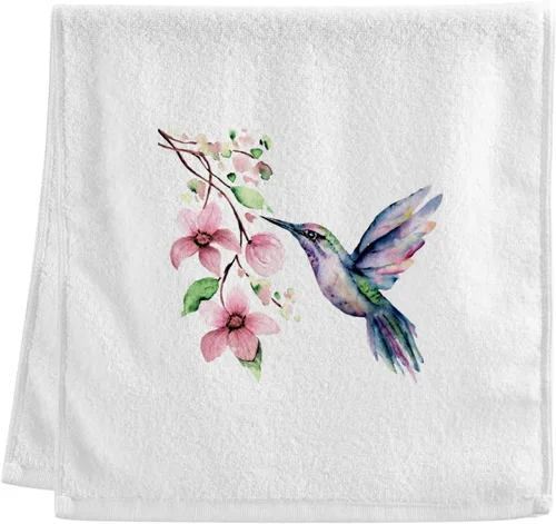 Vista 10 de Toallas de algodón suave para lavado facial, flores, acuarela, hortensias y parejas, flamencos, toallas de mano para entrenamiento, baño, juego de 2