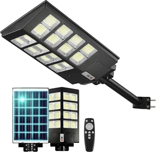 Vista 11 de Lovus - Paquete de 2 luces solares de 3600 W para exteriores, IP65, impermeable, luz LED de seguridad con sensor de movimiento, luz