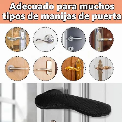 Vista 3 de moonoom 4 fundas para manijas de puerta, protector antiquemaduras para pomo de puerta, protege las manos de quemaduras y escalofríos