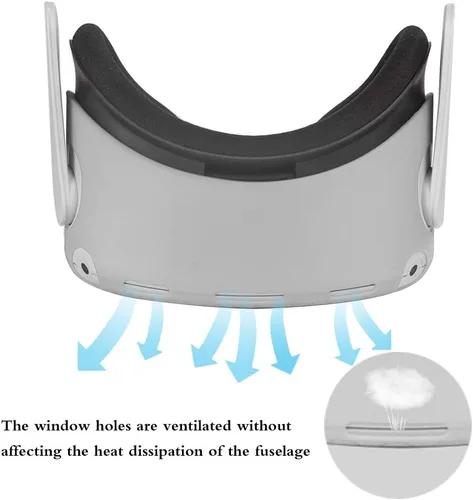 Vista 6 de MASiKEN VR Shell Front Face Protector Cover for Oculus Quest 2,VR Headset Protective Skin, Anti Scratch, Anti Dust, Anti Shock, Front Face Cover