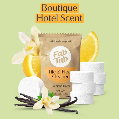 Vista 7 de Fab Tab Tabletas limpiadoras de suelos duros, tabletas solubles premedidas para suelos de madera, azulejos y vinilo. Fórmula a base de enzimas