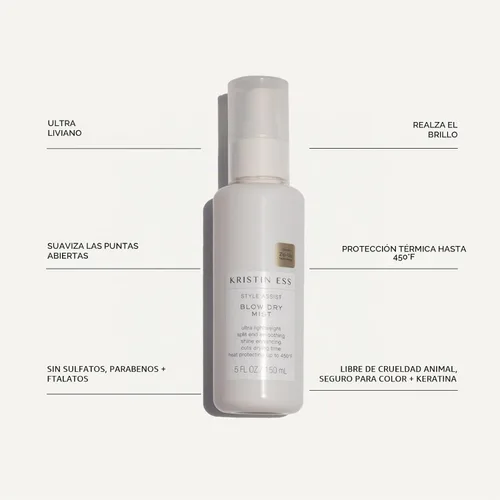 Vista 6 de Kristin Ess Hair Nanoblack - Plancha alisadora de pelo 3 en 1 + spray protector de calor Style Assist – Herramienta profesional de cerámica caliente