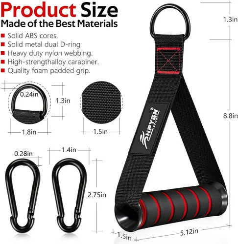 Vista 6 de HPYGN Mango de ejercicio, equipo de fitness de repuesto para pilates, yoga, entrenador de fuerza, gimnasio en casa extraíble, rojo, gris, azul mango