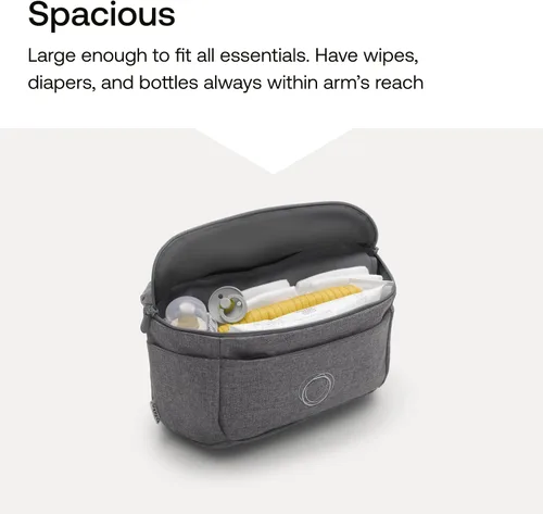 Vista 6 de Bugaboo Bolsa organizadora para cochecito, bolsa de pañales compacta con múltiples bolsillos y soporte aislado para botellas, compatible universal