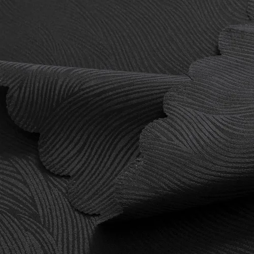 Vista 5 de Mantel redondo de jacquard de 63.0 in, resistente al agua, peso pesado, suave, lavable a máquina, color negro