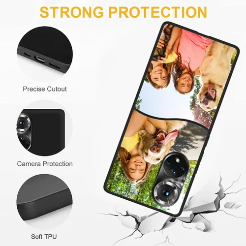 Vista 3 de Funda de teléfono personalizada para Honor de 50 6.57 pulgadas, funda personalizada con múltiples imágenes, funda suave con nombre, regalo