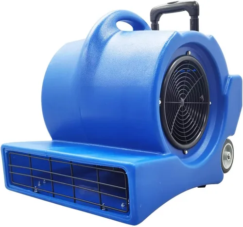 Vista 4 de INTBUYING Ventilador de aire de 3 velocidades secador de alfombras 1.2 HP resistente, potente flujo máximo 5700 CFM, ventilador de piso azul 110 V