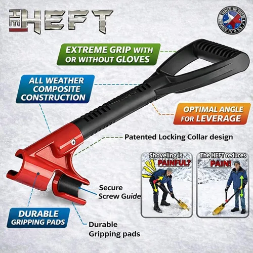 Vista 2 de The HEFT Mango protector de espalda secundario para palas de nieve y herramientas de jardín como se ve en Dragon's Den (Canada Shark Tank)