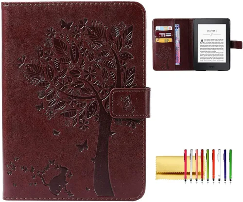 Vista 7 de Funda tipo libro para Kindle Paperwhite de 10ª/7ª/6ª/5ª generación, funda protectora ligera con ranuras para tarjetas, encendido automático